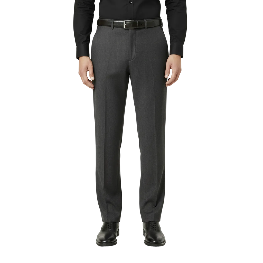 Men Renoir Flat Front Pants 100% Wool Super 140's Classic Fit 555-3 Charcoal