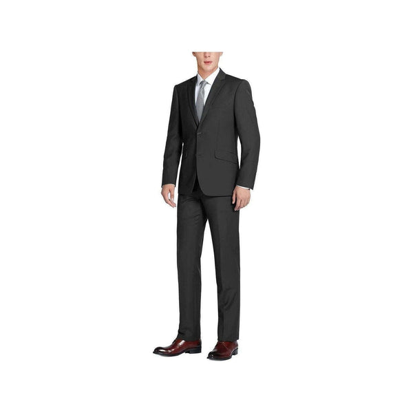 Men RENOIR Suit Seprates Solid 2 Button Business Formal Slim Fit 201 - 1 Black - J.Valintin Men's Wear Legend - 97585