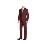 Men RENOIR suit Solid 2 Button Business Formal All Purpose Slim Fit 201 - 8 Wine - J.Valintin Men's Wear Legend - 97525