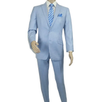 Men RENOIR suit Solid 2 Button Business Formal All Purpose Slim Fit 203 - 9 Blue - J.Valintin Men's Wear Legend - 97617