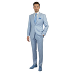 Men RENOIR suit Solid 2 Button Business Formal All Purpose Slim Fit 203-9 Blue