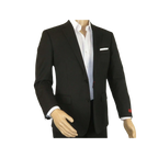 Men RENOIR Suit Solid Two Button Business Formal Classic Regular Fit 201 - 1 Black - J.Valintin Men's Wear Legend - 22369