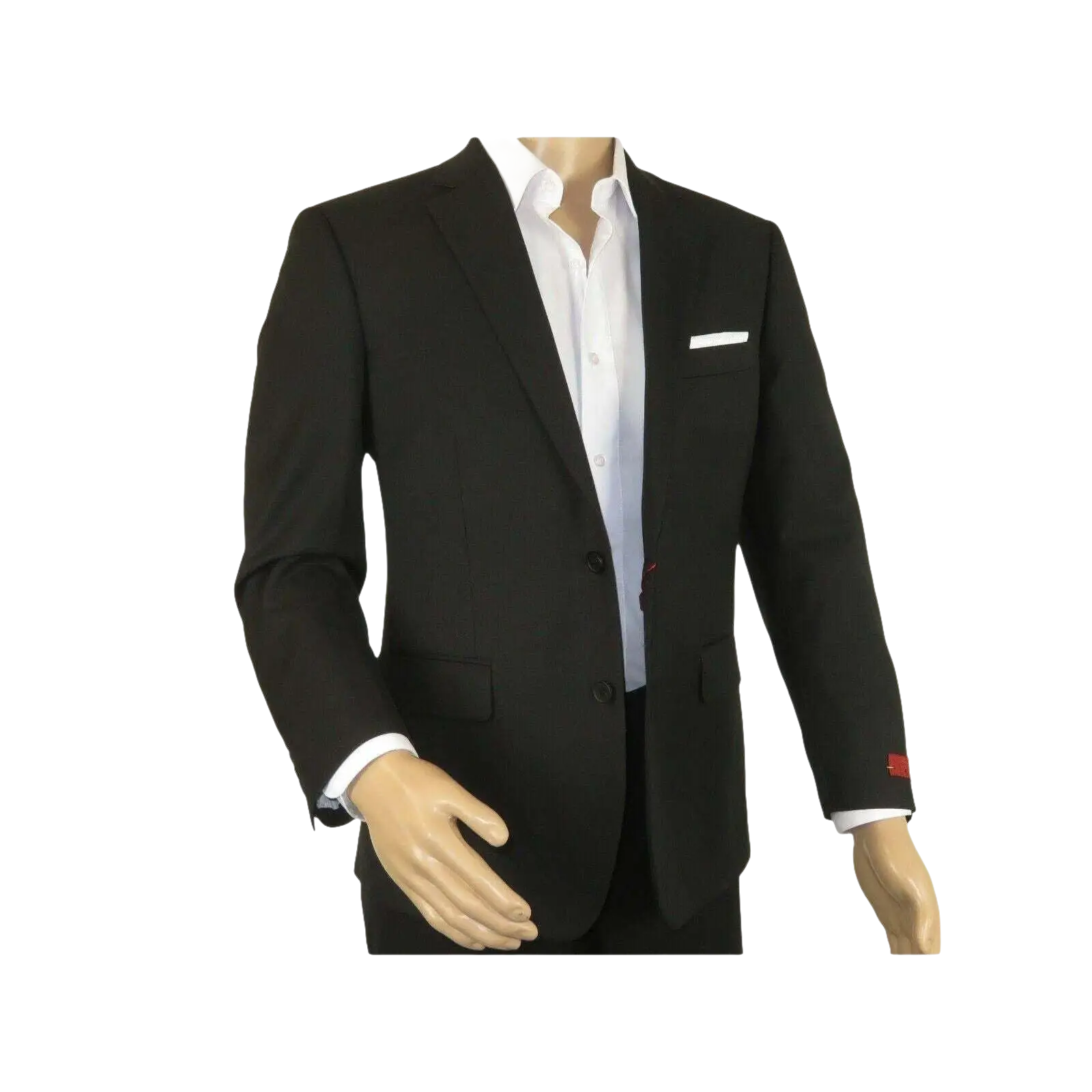 Men RENOIR Suit Solid Two Button Business Formal Classic Regular Fit 201 - 1 Black - J.Valintin Men's Wear Legend - 22369