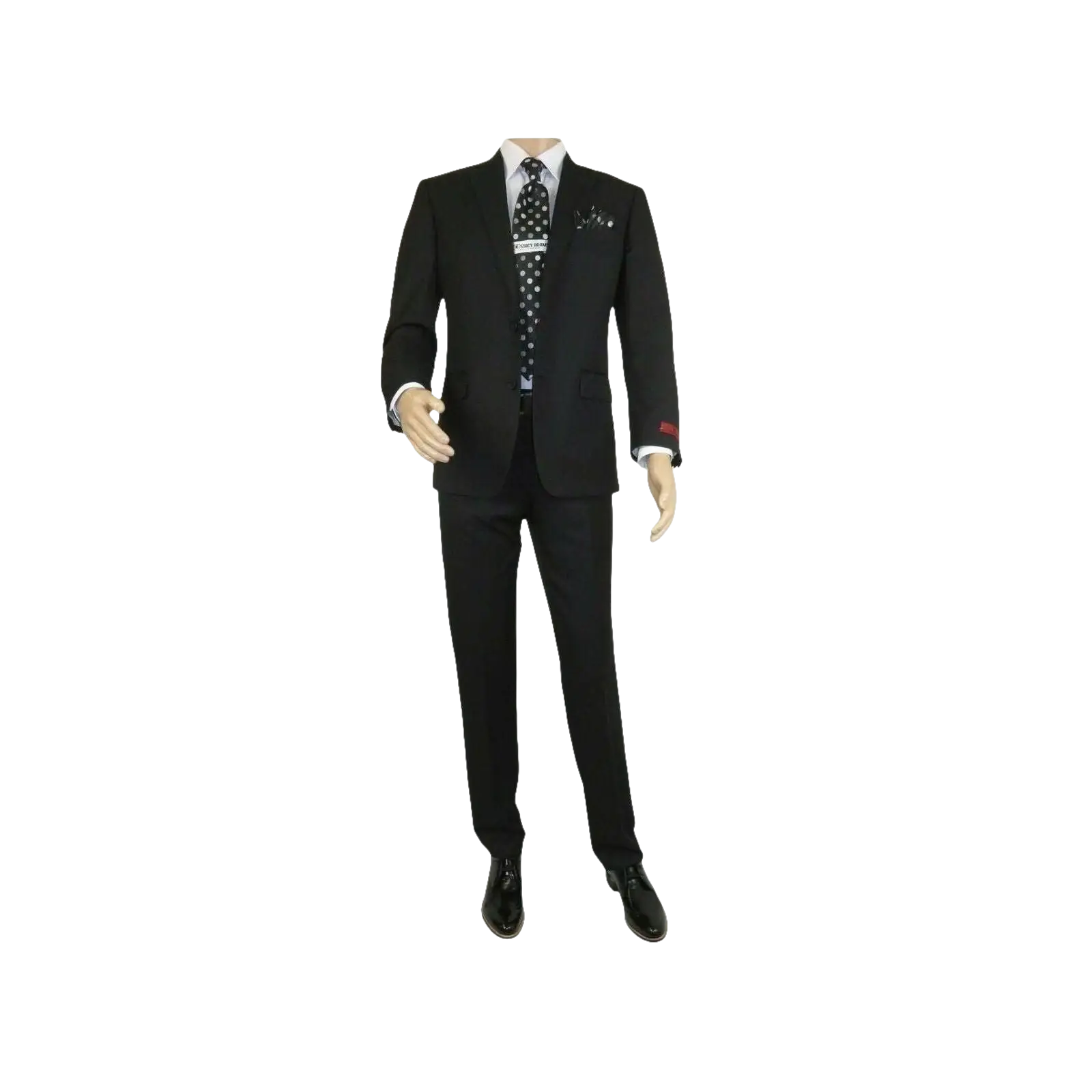 Men RENOIR Suit Solid Two Button Business Formal Classic Regular Fit 201 - 1 Black - J.Valintin Men's Wear Legend - 22369