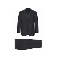 Men RENOIR Suit Solid Two Button Business Formal Classic Regular Fit 201 - 1 Black - J.Valintin Men's Wear Legend - 22369