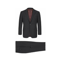 Men RENOIR suit Solid Two Button Business, Formal Slim Fit 2110 - 1 Black Stretchy - J.Valintin Men's Wear Legend - 92239