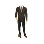 Men RENOIR suit Solid Two Button Business Formal Year Round Slim Fit 201 - 5 Brown - J.Valintin Men's Wear Legend - 92223