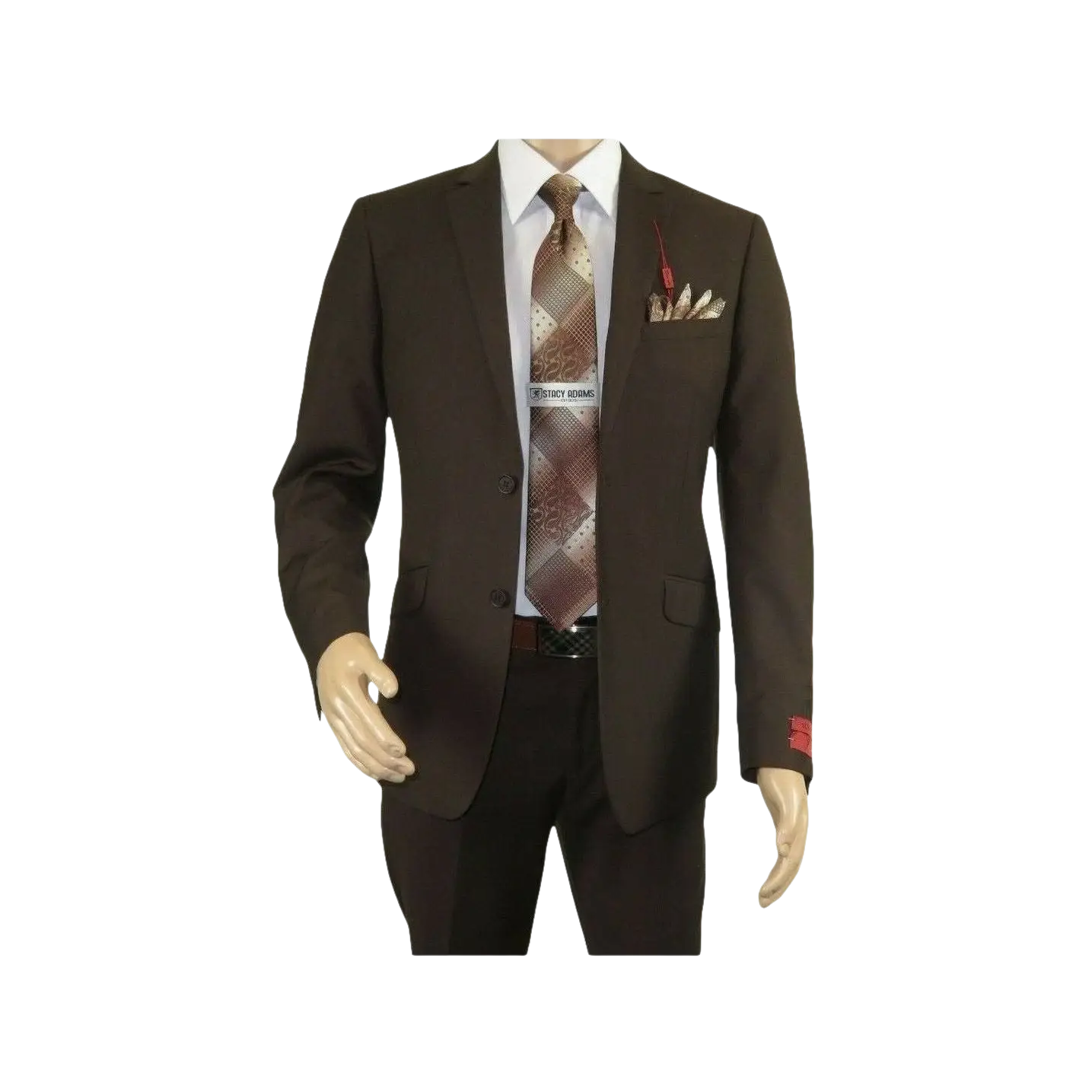 Men RENOIR suit Solid Two Button Business Formal Year Round Slim Fit 201 - 5 Brown - J.Valintin Men's Wear Legend - 92223