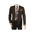 Men RENOIR suit Solid Two Button Business Formal Year Round Slim Fit 201 - 5 Brown - J.Valintin Men's Wear Legend - 92223
