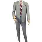 Men RENOIR suit Solid Two Button Business or Formal Slim Fit 202 - 2 Light gray - J.Valintin Men's Wear Legend - 202 - 2 - Lt Gray - 36S