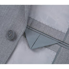 Men RENOIR suit Solid Two Button Business or Formal Slim Fit 202 - 2 Light gray - J.Valintin Men's Wear Legend - 202 - 2 - Lt Gray - 36S
