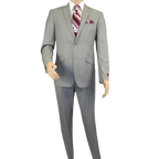 Men RENOIR suit Solid Two Button Business or Formal Slim Fit 202 - 2 Light gray - J.Valintin Men's Wear Legend - 202 - 2 - Lt Gray - 36S