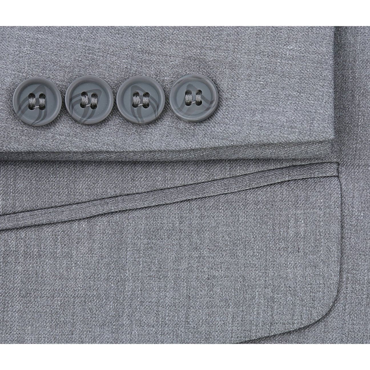 Men RENOIR suit Solid Two Button Business or Formal Slim Fit 202 - 2 Light gray - J.Valintin Men's Wear Legend - 202 - 2 - Lt Gray - 36S