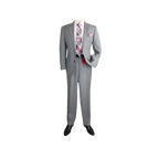 Men Renoir Suit Super 140 Soft Wool 2Button 2Vents Classic Fit 508 - 5 Lt Gray - J.Valintin Men's Wear Legend - 73374