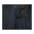 Men Renoir Suit Super 140 Wool Side Vent Slim Fit English Plaid 559 - 3 Navy Blue - J.Valintin Men's Wear Legend - 19049
