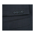 Men Renoir Suit Super 140 Wool Side Vent Slim Fit English Plaid 559 - 3 Navy Blue - J.Valintin Men's Wear Legend - 19049