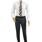 Men RENOIR Suit Two Button Business Formal Slim Fit 294 - 15 Gray English Plaid - J.Valintin Men's Wear Legend - 97670