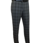 Men RENOIR Suit Two Button Business Formal Slim Fit 294 - 15 Gray English Plaid - J.Valintin Men's Wear Legend - 97670