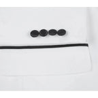Men Renoir Tuxedo One Button Shawl Satin Lapel Formal Slim 201 - 16 Ivory/Black - J.Valintin Men's Wear Legend - 201 - 16 Shawl - 36S