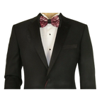 Men Renoir Tuxedo Two Button Notch Formal Satin Lapel Classic Fit 201 - 1 Black - J.Valintin Men's Wear Legend - 21662