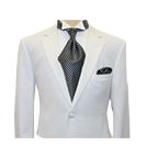 Men Renoir Tuxedo Two Button Notch Formal with Satin Lapel trims 201 - 6 White - J.Valintin Men's Wear Legend - 21682