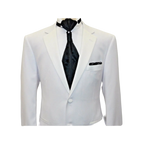 Men Renoir Tuxedo Two Button Notch Formal with Satin Lapel trims 201 - 6 White - J.Valintin Men's Wear Legend - 21682