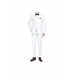 Men Renoir Tuxedo Two Button Notch Formal with Satin Lapel trims 201 - 6 White - J.Valintin Men's Wear Legend - 21682