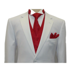 Men Renoir Tuxedo Two Button Notch Formal with Satin Lapel trims 201 - 6 White - J.Valintin Men's Wear Legend - 21682