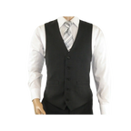 Men RENOIR Vest Wool 140 Adjustable ,V - Neck 2 Pocket Fully lined 555 - 3 Charcoal - J.Valintin Men's Wear Legend - 80089