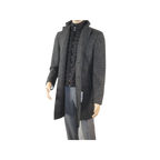 Men RENOIR Wool Blend Black White Plaid 3/4 Length Winter Coat W/Liner 43 - 18 - 095 - J.Valintin Men's Wear Legend - 19053