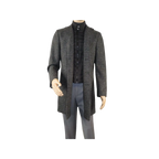 Men RENOIR Wool Blend Black White Plaid 3/4 Length Winter Coat W/Liner 43 - 18 - 095 - J.Valintin Men's Wear Legend - 19053