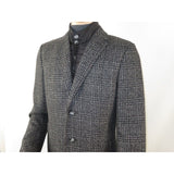 Men RENOIR Wool Blend Black White Plaid 3/4 Length Winter Coat W/Liner 43 - 18 - 095 - J.Valintin Men's Wear Legend - 19053