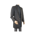 Men RENOIR Wool Blend Black White Plaid 3/4 Length Winter Coat W/Liner 43 - 18 - 095 - J.Valintin Men's Wear Legend - 19053