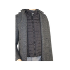 Men RENOIR Wool Blend Black White Plaid 3/4 Length Winter Coat W/Liner 43 - 18 - 095 - J.Valintin Men's Wear Legend - 19053