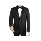 Men Renoir Wool Wedding Tuxedo Two Button Notch Formal Classic Fit 508 - 1 Black - J.Valintin Men's Wear Legend - 80386