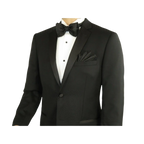 Men Renoir Wool Wedding Tuxedo Two Button Notch Formal Classic Fit 508 - 1 Black - J.Valintin Men's Wear Legend - 80386