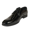 Men Santino Luciano Formal Dress Shoes Patent Leather Shiny Lace up F414 Black - J.Valintin Men's Wear Legend - 99038