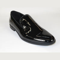 Men Santino Luciano Formal Shoes Patent Leather Shiny Slip on Loafer C350 Black - J.Valintin Men's Wear Legend - 99021