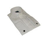 Men Sateen Cotton Blend Shirt Manschett Quesste Turkey Slim Fit 4130 - 02 Ivory - J.Valintin Men's Wear Legend - 96945