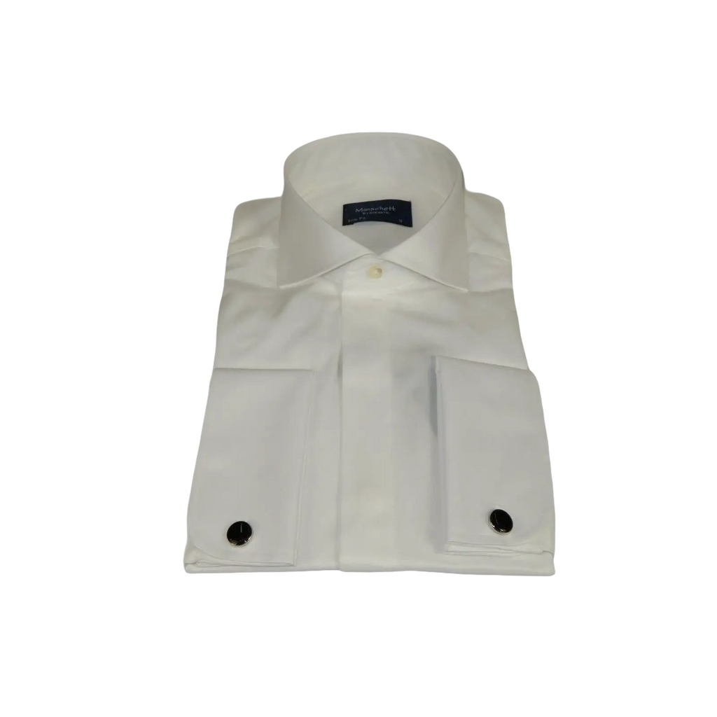 Men Sateen Cotton Blend Shirt Manschett Quesste Turkey Slim Fit 4130 - 02 Ivory - J.Valintin Men's Wear Legend - 96945