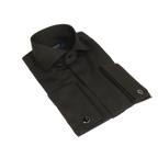 Men Sateen Cotton Blend Shirt Manschett Quesste Turkey Slim Fit 4130 - 03 Black - J.Valintin Men's Wear Legend - 96950