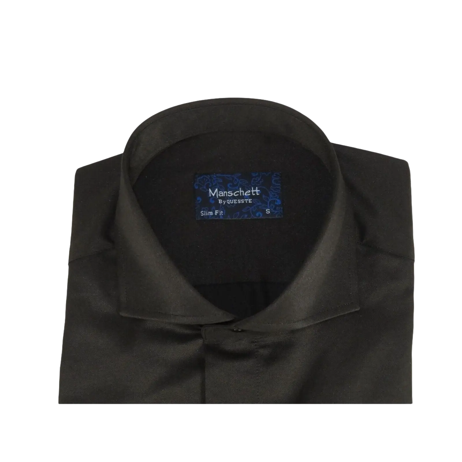 Men Sateen Cotton Blend Shirt Manschett Quesste Turkey Slim Fit 4130 - 03 Black - J.Valintin Men's Wear Legend - 96950