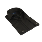Men Sateen Cotton Blend Shirt Manschett Quesste Turkey Slim Fit 4130 - 03 Black - J.Valintin Men's Wear Legend - 96950