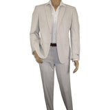 Men Seersucker Suit By Adolfo Stripe Casual Dressy Summer Suit 2 Button C624 Tan - J.Valintin Men's Wear Legend - 108766