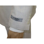 Men Seersucker Suit By Adolfo Stripe Casual Dressy Summer Suit 2 Button C624 Tan - J.Valintin Men's Wear Legend - 108766