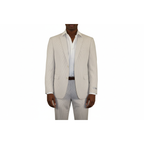 Men Seersucker Suit By Adolfo Stripe Casual Dressy Summer Suit 2 Button C624 Tan