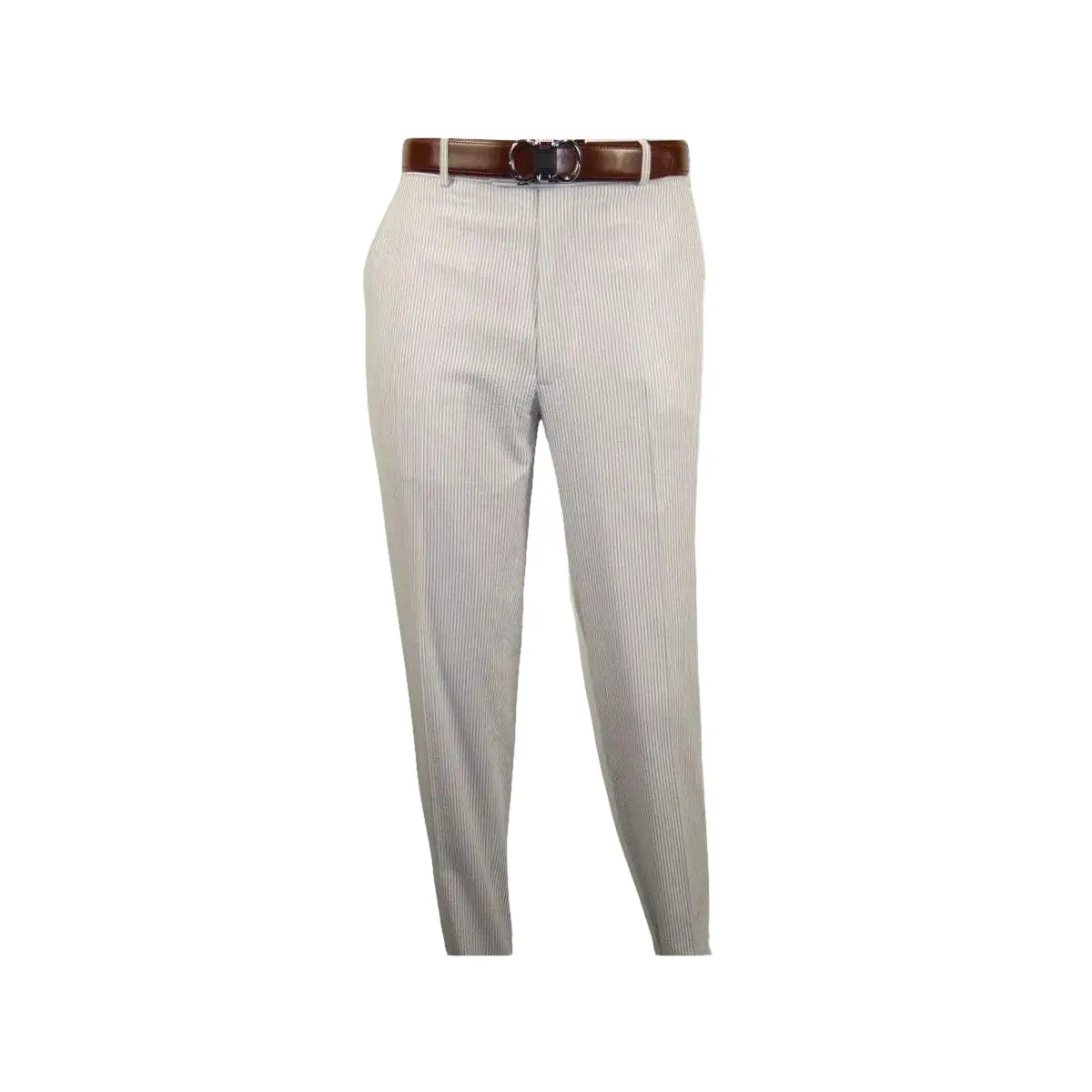 Men Seersucker Suit By Adolfo Stripe Casual Dressy Summer Suit 2 Button C624 Tan - J.Valintin Men's Wear Legend - 108766