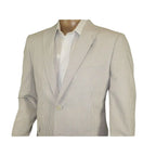 Men Seersucker Suit By Adolfo Stripe Casual Dressy Summer Suit 2 Button C624 Tan - J.Valintin Men's Wear Legend - 108766