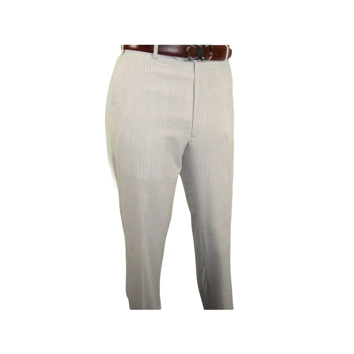 Men Seersucker Suit By Adolfo Stripe Casual Dressy Summer Suit 2 Button C624 Tan - J.Valintin Men's Wear Legend - 108766