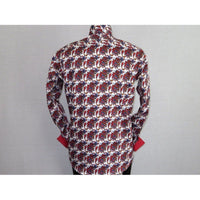 Men Shirt J.Valintin Turkey Egyption Cotton Axxess Style A113 - 10 Christmas Red - J.Valintin Men's Wear Legend - 3633